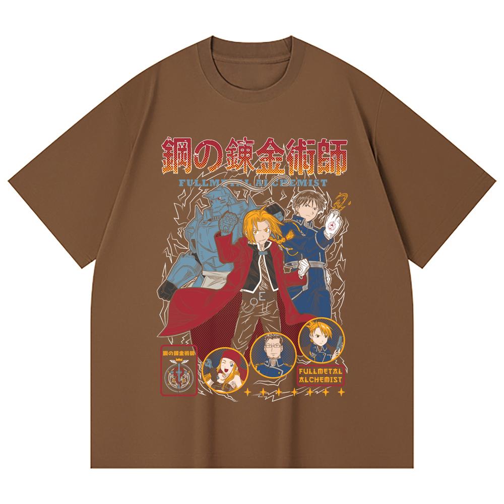 230 Gsm 100% Cotton Fullmetal Alchemist V2 Print Unisex Heavy Cotton T Shirt