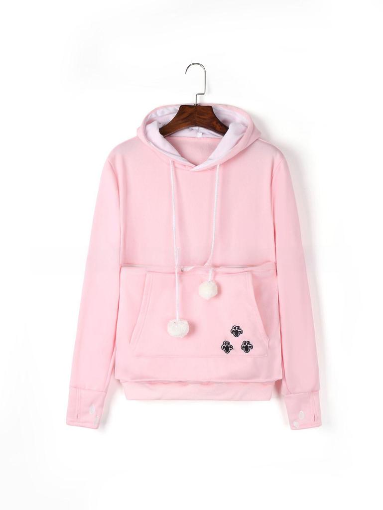 European and American Hot-Selling Embroidered Pet Hoodie with Large Pocket - Winter Plus Velvet Style