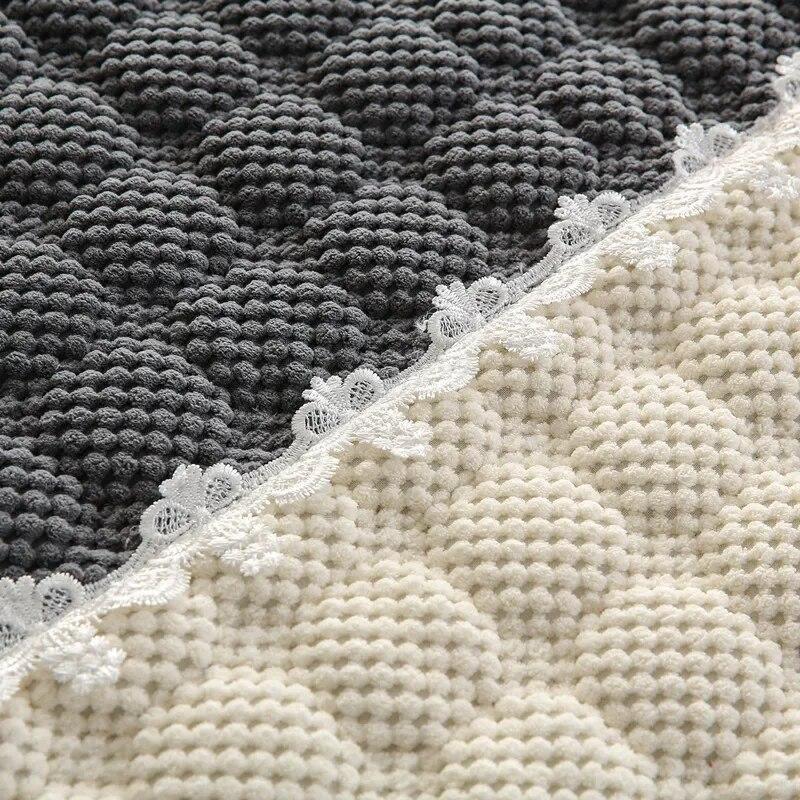 Winter Thicken Plush Sofa Cover White Wide Edge  Chaise Lounge Sofa Towel Mat Modern Non-Slip Couch Cover Cushions Living Room