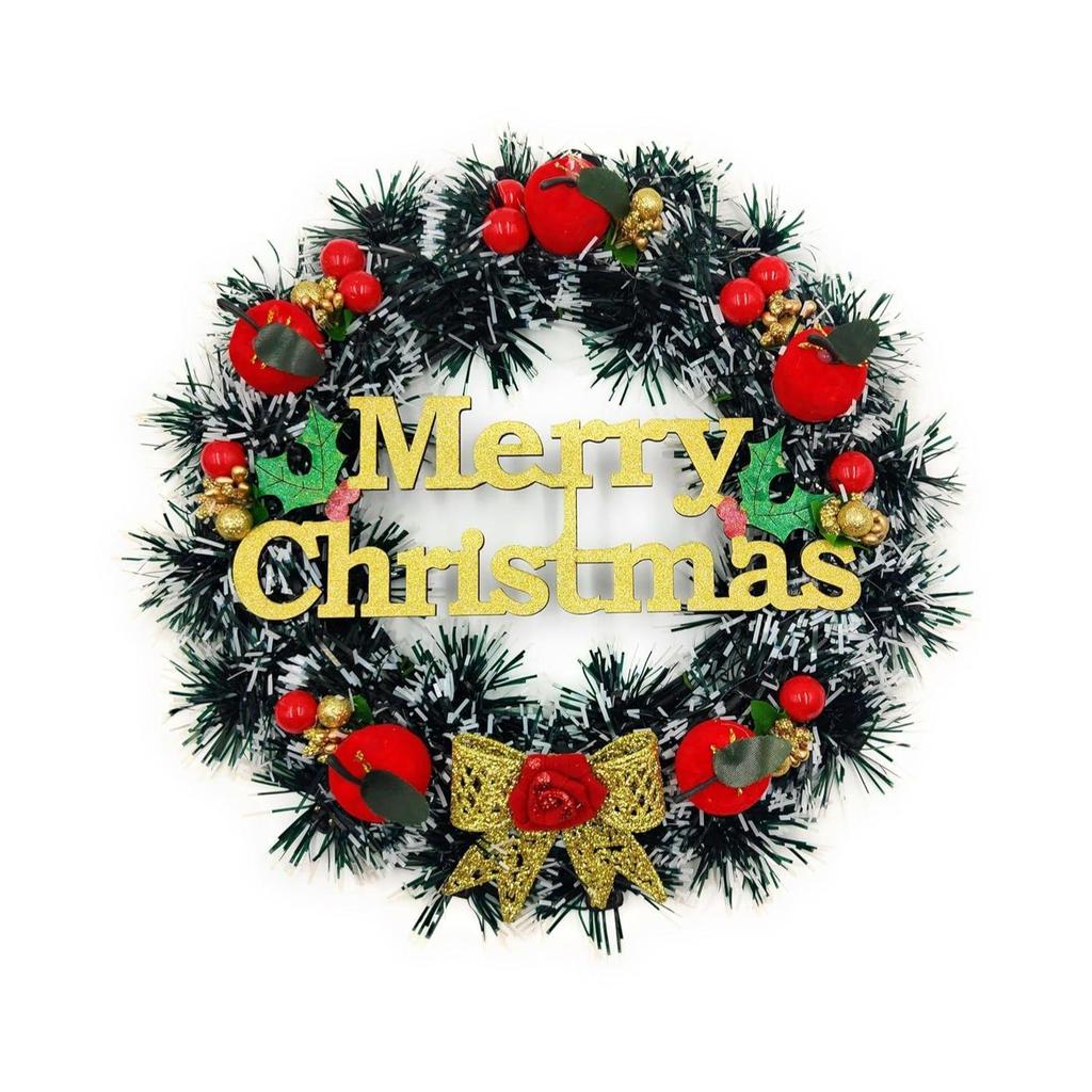 Weihnachtskranz/Wandbehang/Dekoration für Weihnachtsfeier/Weihnachtsdekoration für Zuhause/Geschenke/Kranz - (Schwarzkiefer, Durchmesser 10 Zoll)