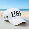 Pălărie Americană cu Detalii „45-47”, Perfectă Pentru o Ieșire la Plajă, Ideală Pentru o Plimbare Relaxantă pe Malul Mării sau o Ținută Albă Minimalistă la Modă