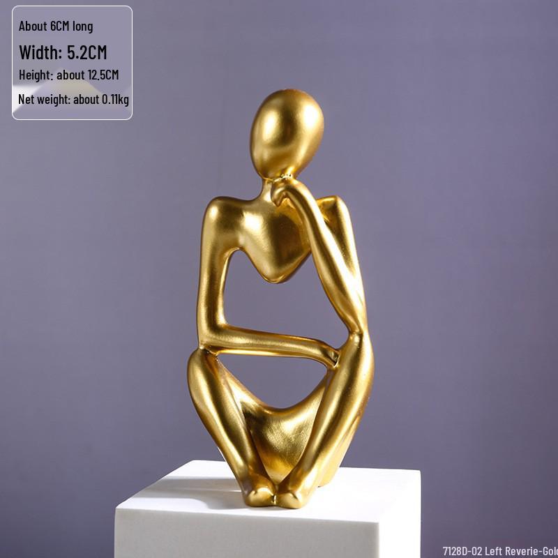 Golden Light Luxury Resin Handicrafts Collection: Ornaments for Office, Living Room, Wine & TV Cabinets