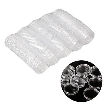 100pcs 25-39mm Transparent Plastic Coin Holder Coin Collecting Box Case For Coins Storage Capsules Protection Boxes Container
