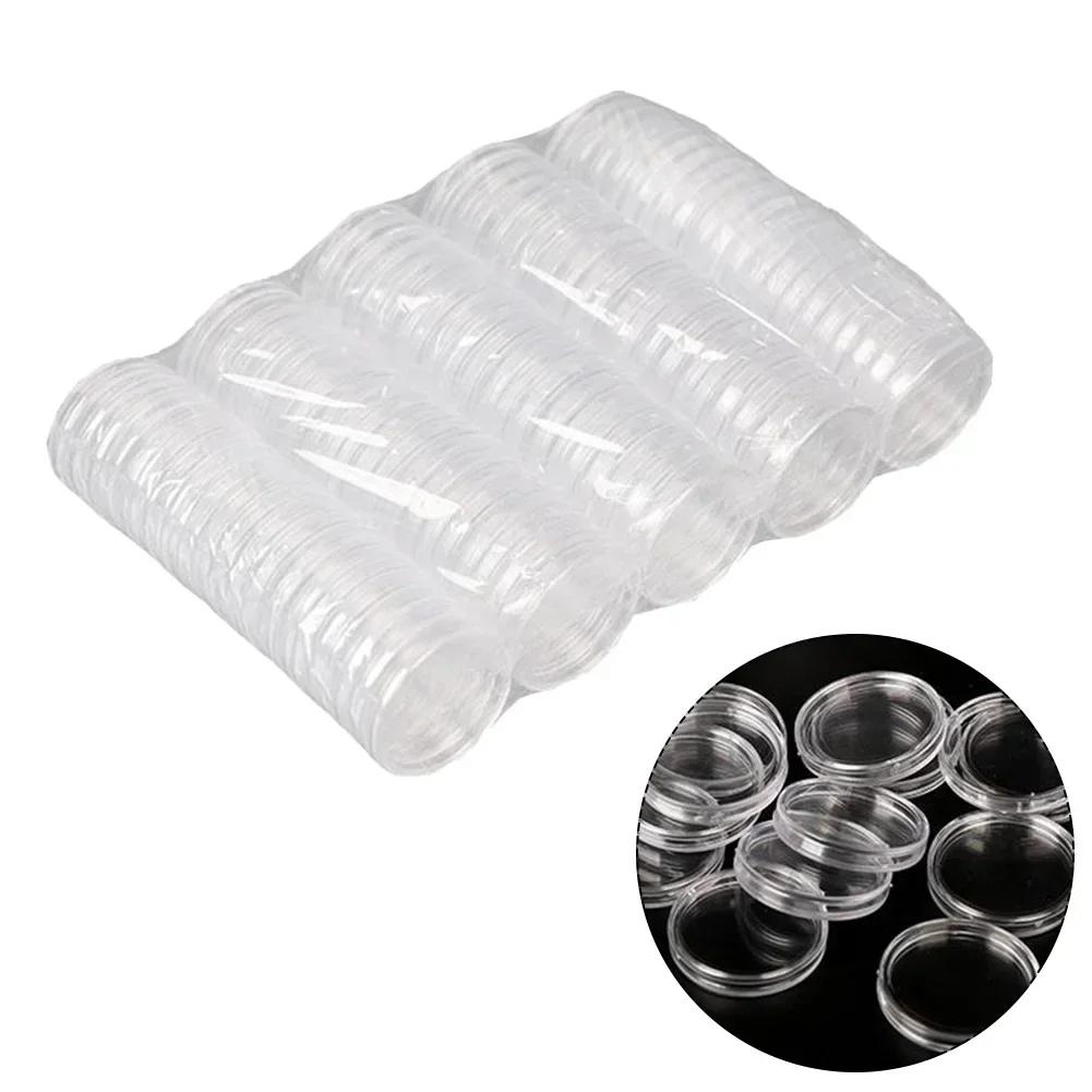 100pcs 25-39mm Transparent Plastic Coin Holder Coin Collecting Box Case For Coins Storage Capsules Protection Boxes Container
