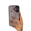 Bow Cat Black Frame Acrylic Case for iPhone 17 Pro Max, 16, 15 Pro, 14/13