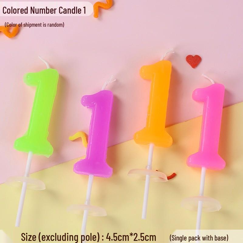 Gold Number Birthday Candles - Cartoon Cake Decorations for Kids' Parties