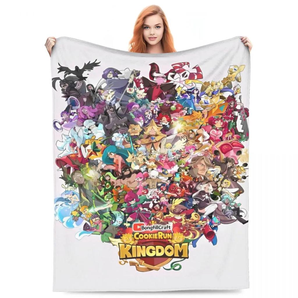 Cookie Run Kingdom Fleece Throw Blankets Action Gacha Game Blanket for Bed Couch Super Warm Bedding Throws