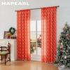 1PC NAPEARL Christmas Style Semi Blackout Curtains Cartoon Patterned Red Printed Curtains for Living Room Bedroom Balcony Window Home Decor