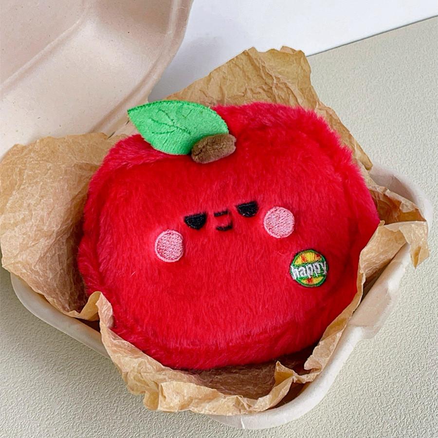 Apple Plush Coin Purse With Data Cable Organizer For Women And Kids
