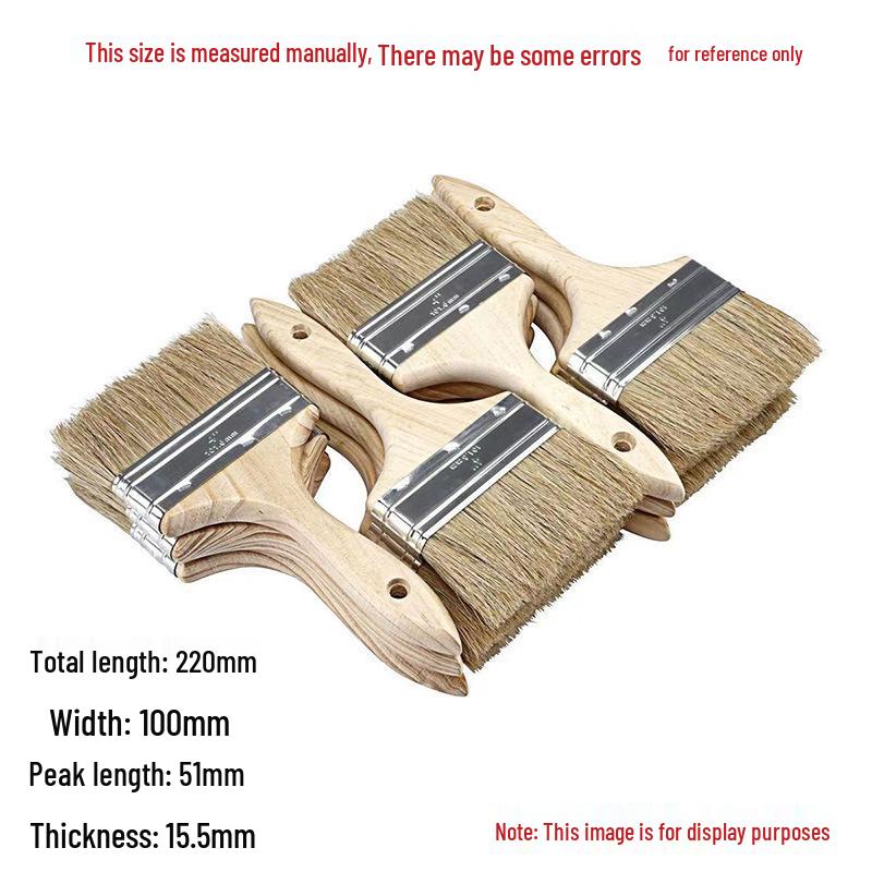 Wooden Handle Hog Bristle Multi-Purpose Brush - Paint, BBQ, Tool, Dusting, Hog Hair