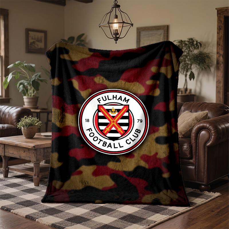 Fulham Football Print Flannel Blanket Soft Warm Sofa Bed Throw Blanket For Home Office Bedroom