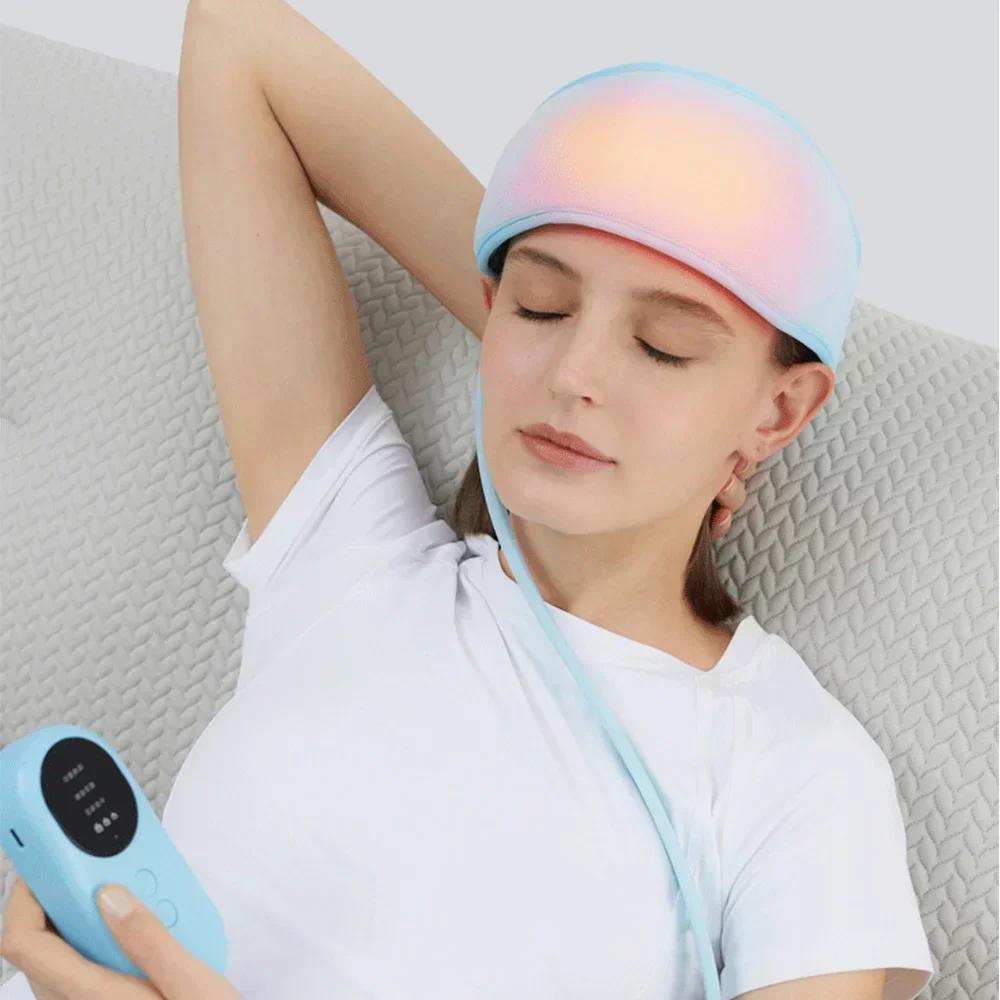 Electric Head Massager Hot Compress Air Pressure Heat Headband Airbag Lift Massage Scalp Deep Massage Headache Pain Relief Belt