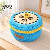 Storage Basket Craft DIY Crochet Kit Handmade Woven Making Set with Kit Yarn & Hook Knitting Desk Organizer for Beginner
