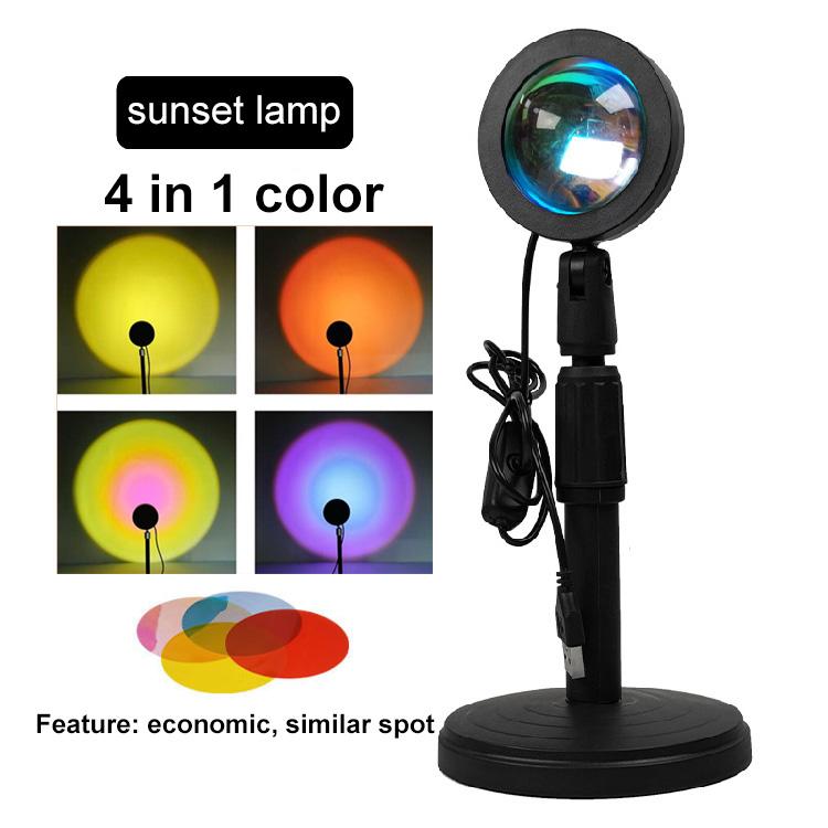 

USB-лампа для фотосъемки заката, светодиодный ночник, регулируемый, 16 цветов, дистанционный атмосферный проектор для домашнего декора, настенное украшение