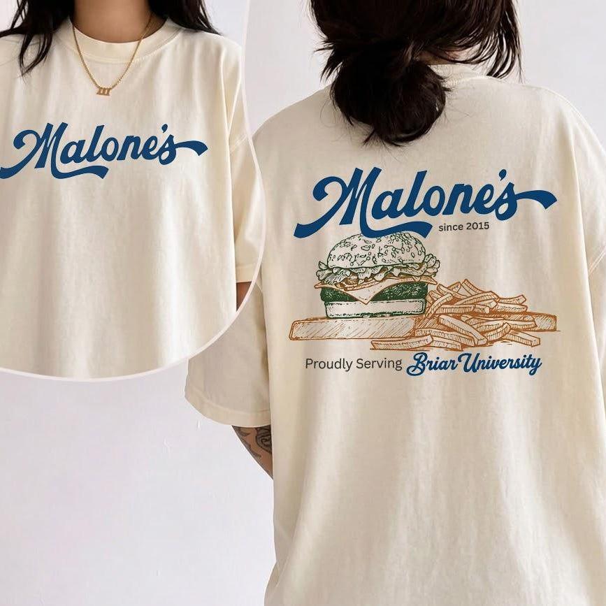 Außerhalb des Campus Briar University Malone's Restaurant Grafik Unisex Shirt Herren Damen Baumwolle Rundhals Eishockey Trikot T-Shirt