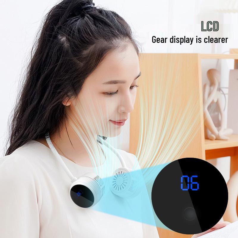 Portable Leafless Neck Fan: Silent, USB Rechargeable, Foldable, Mini Pocket Design