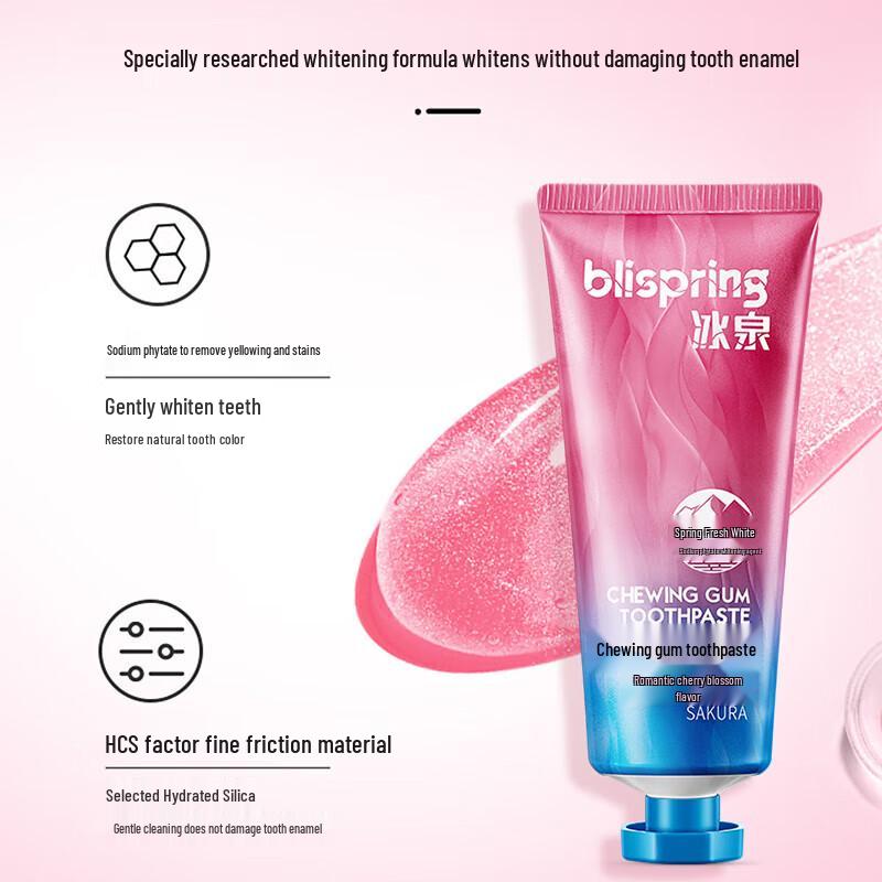 blispring Fresh Breath & Whitening Chewing Gum Toothpaste