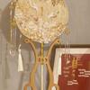 Champagne Bride Fan DIY Kit: Double-Sided Chinese Wedding Round Fan Gift Box