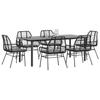 VidaXL Garden Dining Set Cushions 7pcs Black Poly Rattan Glass, Outdoor Dining Set, Dining Furniture of 3334553