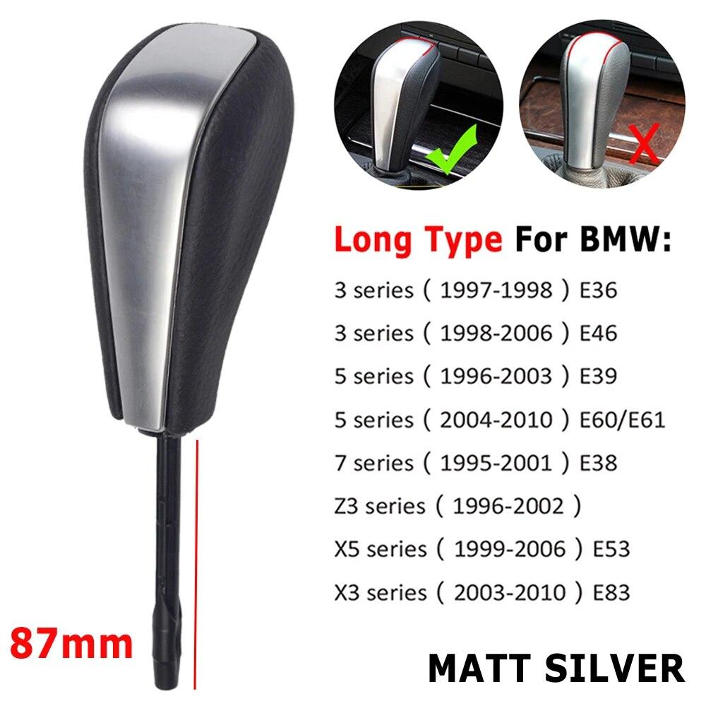 For BMW E39 E46 E53 E60 E61 E63 E64 E83 E81 E82 E87 E90 E91 E92 Original Quality Car Automatic Gear Shift Knob ABS Leather