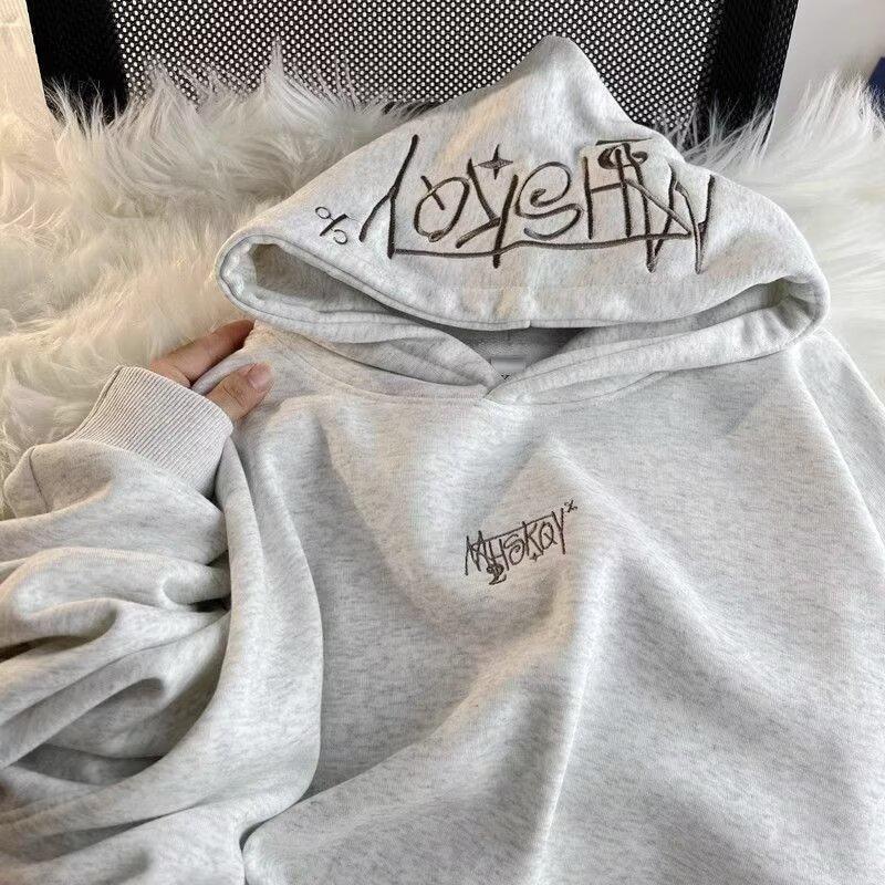 Men s Heavyweight Fleece-Lined Hooded Sweatshirt - Autumn/Winter Versatile Trend Large