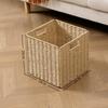 Hand-Woven Imitation Rattan Storage Box Foldable Dirty Clothes Underwear Storage Basket Office Desktop Sundries Container