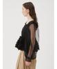 Tulle Ruffle Peplum Blouse RWFT251070 BLK [FurFur] Women's