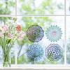 GORGECRAFT 4 Styles Mandala Window Clings Non Adhesive Static Flower of Life Sliding Door Sticker Waterproof Spring Window Film Prevent Birds from