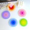 5pcs Acrylic  Anti Slip Coaster Porta Vasostable Mat Cup Holders Gradient Color Cocinas Accesorios Kitchen Drink Coasters