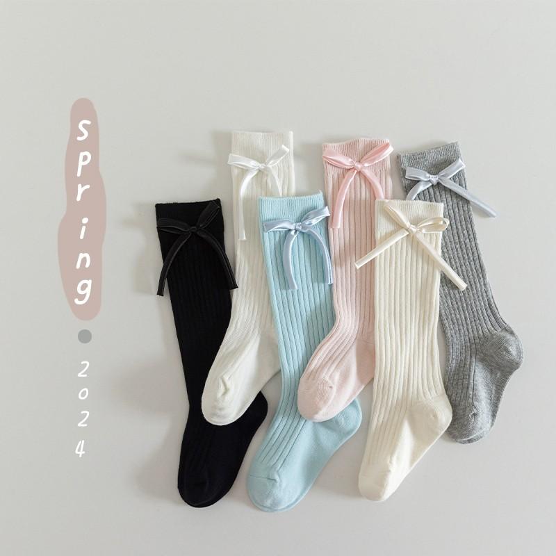 Children's Socks Spring and Autumn Style Princess Style Bow Calf Socks Girls Student JK Medium-sized Children's Stockings