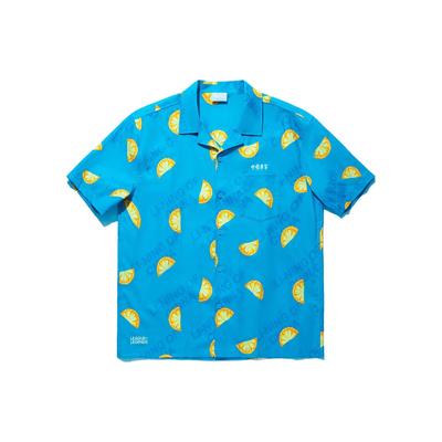 Li Ning X League Of Legends Pool Party Collaboration Fruit Print Casual Short Sleeve Shirt Unisex Shirts Bright-Blue ASHT503-2