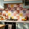 16 Stück Vintage Fliesenaufkleber Hitzebeständig Ölbeständig Spritzschutzplatte Abziehbar und Aufklebbar Mosaik Vinyltapete für Küchenherd Badezimmer Wanddekoration