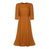 ZANZEA Women Casual Round Neck Summer 3/4 Sleeve Elegant Dress