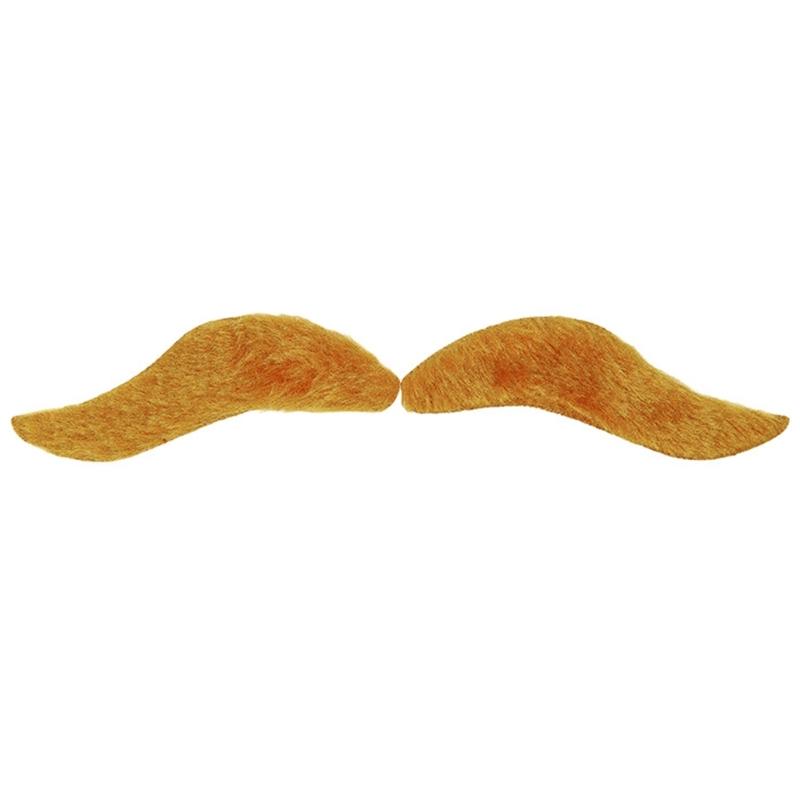 Set med falsk mustasch och ögonbryn, Självhäftigt falskt skägg, Nyheter Realistiskt ansiktshår för Cosplay-kostym Halloweenfest