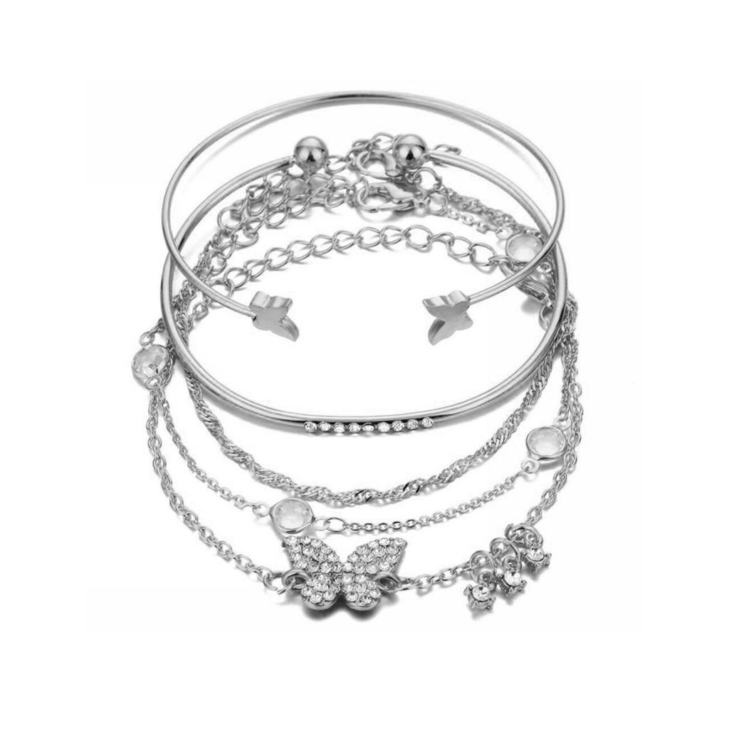 1set Simple Butterfly Charm Bracelet, Bohemian Style