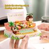 New Product Meat Sauce Flower Field Typewriter Building Blocks Kawaii Girl Decoration Decoration Ornament Festival Gift