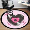 1pc Heartbeat Love Office Round Area Rug,  Mat Suitable For Office, Under Office Chairs Bedroom Living Room Home Decor, Room Deco