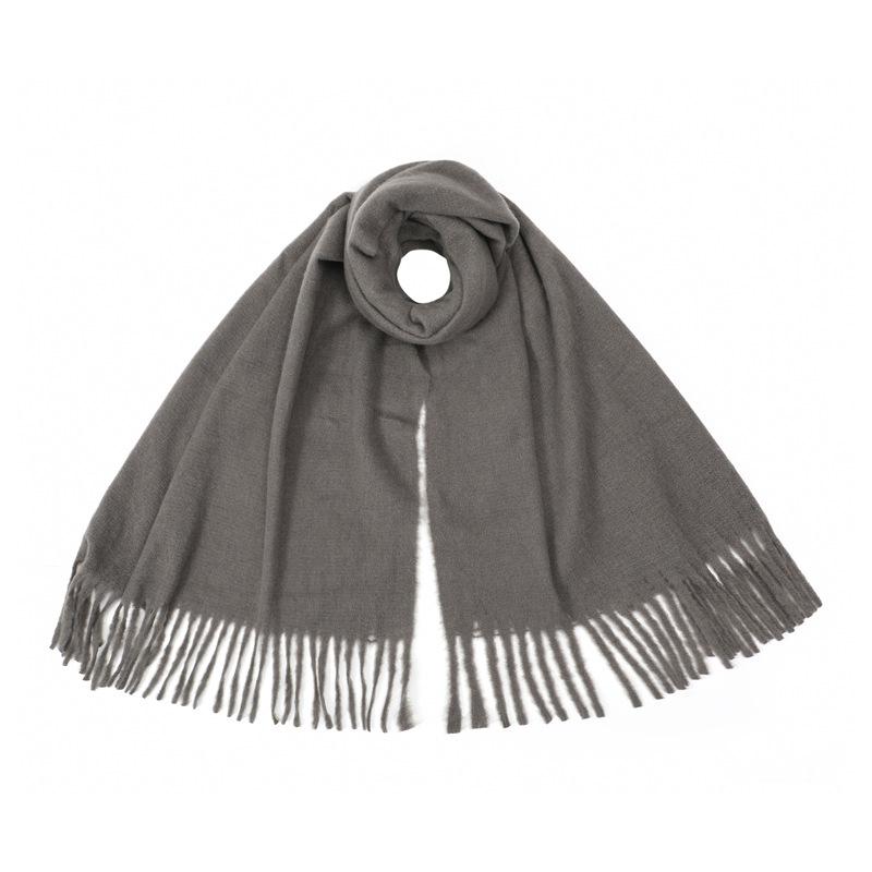 Women Simple Solid Knitted Scarf Headscarf Elegant Lady Casual Tassel Warm Scarve Mujer Foulard Big Wrap Shawl Winter New