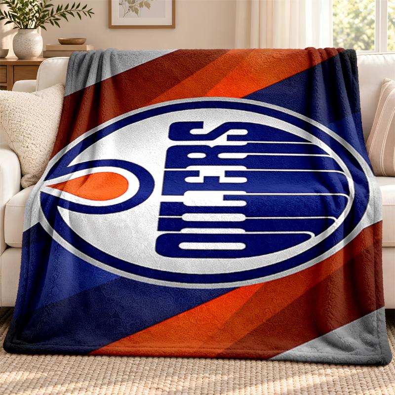 Edmonton Oilers blanket Flannel Blanket Soft Cozy Plush Throw for Sofa Bed Lightweight Home Decoration Outdoor camping