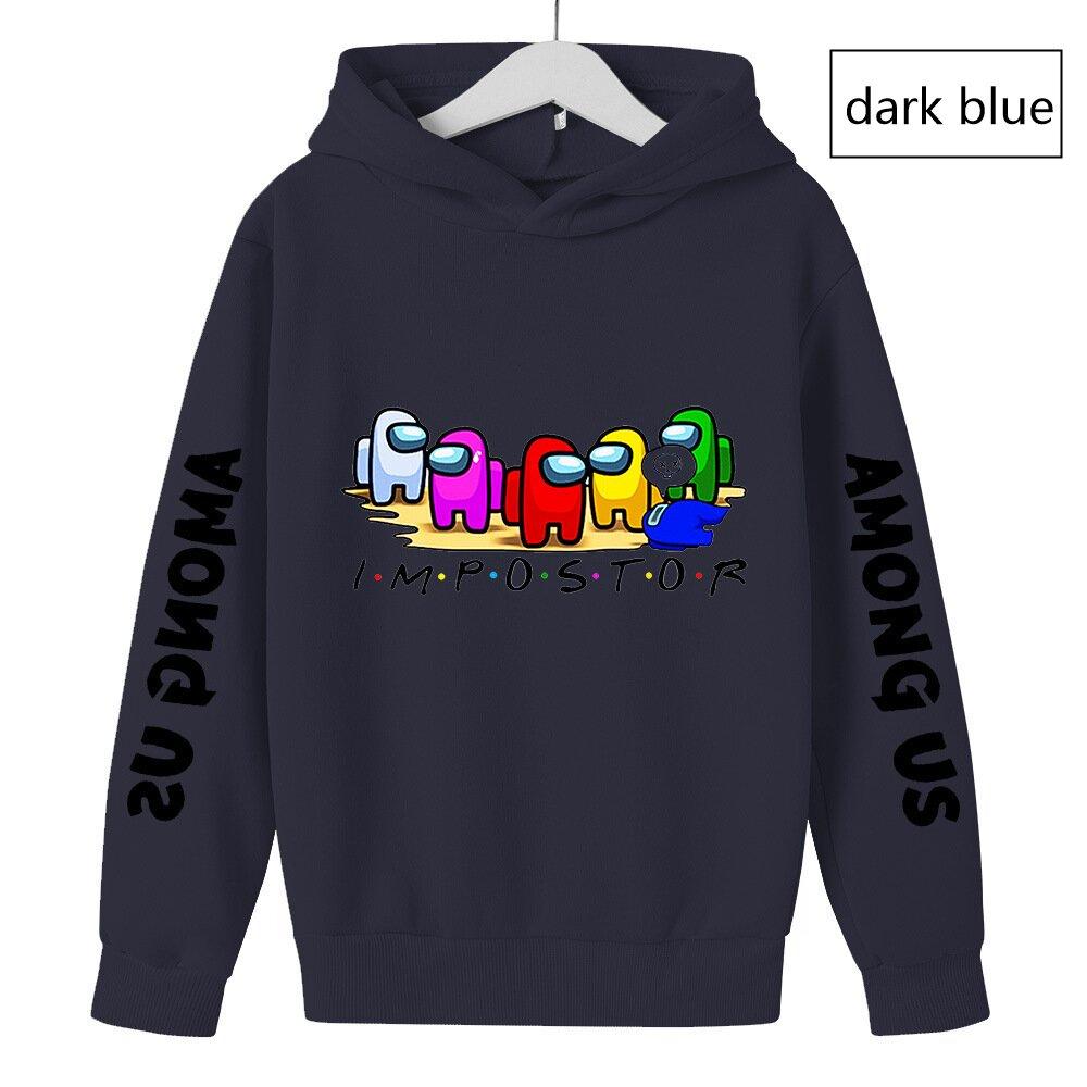 Kids White Among Us Hoodie, Impostor Crewmates Print Sweatshirt, Casual Long Sleeve Pullover for Boys Girls