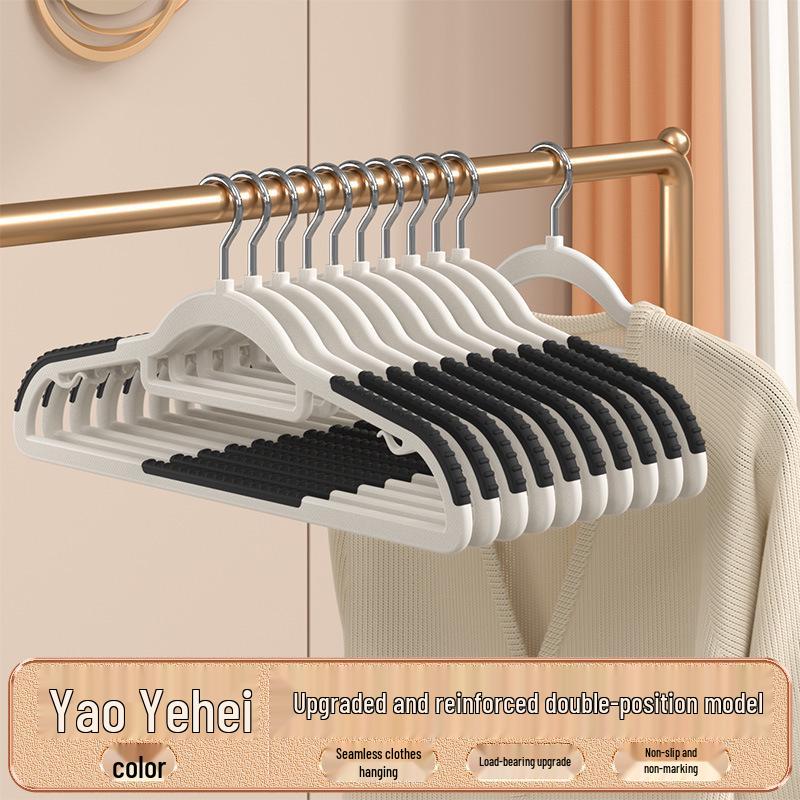 Dual-Use Japanese-Style Seamless Hanger: Anti-Slip, Anti-Shoulder Bump, Perfect for Dorms and Home.