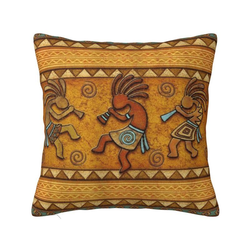 Afrikanische Stammes-Native American Kokopelli Kissenbezug xcm Samt Kissenhülle für Sofa Quadratischer Kissenbezug Heimdekoration