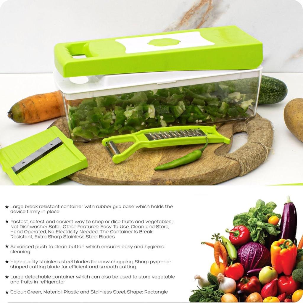 12 in 1 Multipurpose Chopper, Fruits & Vegetable Cutters, Grater Peeler Chipser, Unbreakable Food Grade Body