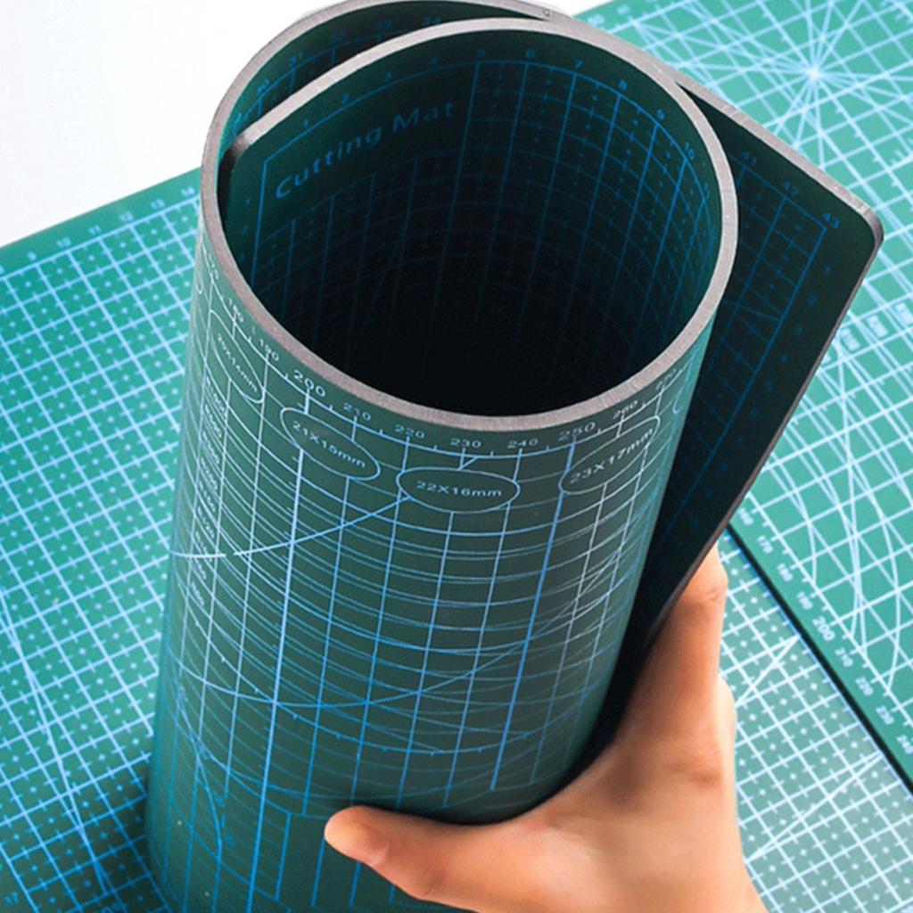 A2 Cutting Mat Double sided Cutting Board Cut Pad DIY Tool with Clear Grid Lines Angles for Sewing Fabric Scrapbooking Art Craft Card Projects 45 x 6
