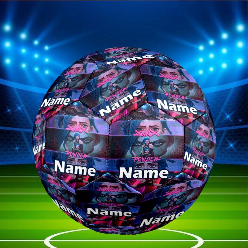Custom Name Personalized Jinx Print Size 5 Soccer Ball Training & Match Football, for Team, Kicking, Gift for Football Enthusiasts