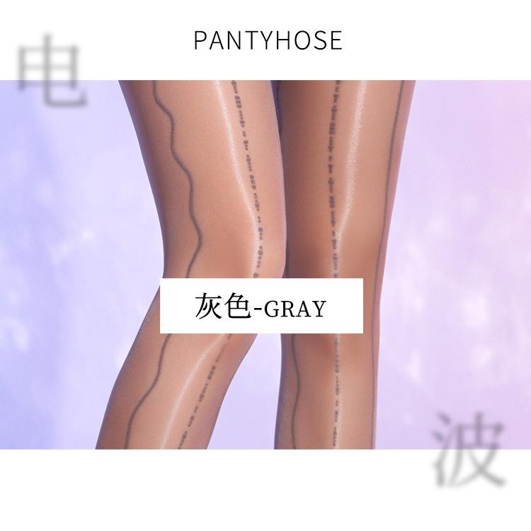 Wave line jacquard ultra-thin 0D aurora long tube knee socks with the same oil shine [radio waves] aurora stockings