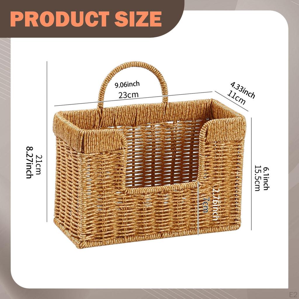 Spice Rack, Decorative Organizer Basket, Imitation Rattan, Multipurpose PE Container, Easy