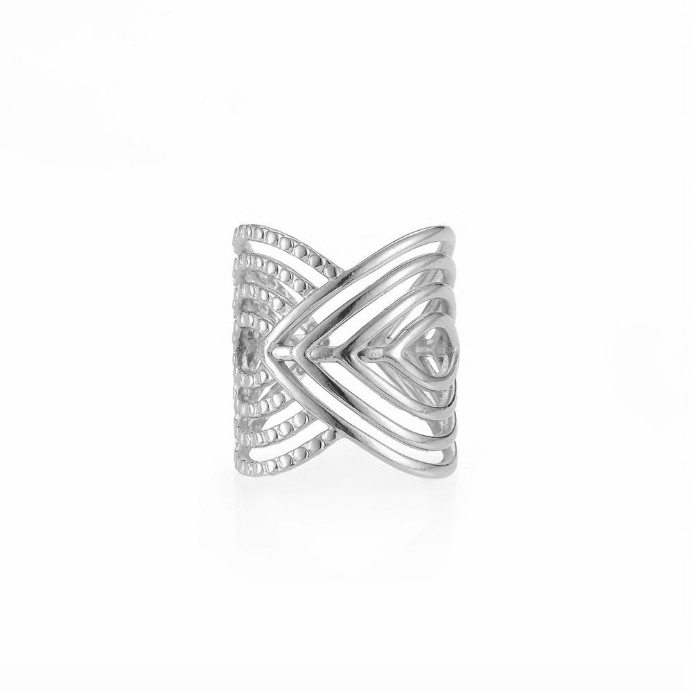 

Wide Irregular Geometric Ring Stainless Steel Gold CoIor Open Rings Woemn Fashion Aesthetic Hip Hop Zircon Gift Wholesale Open