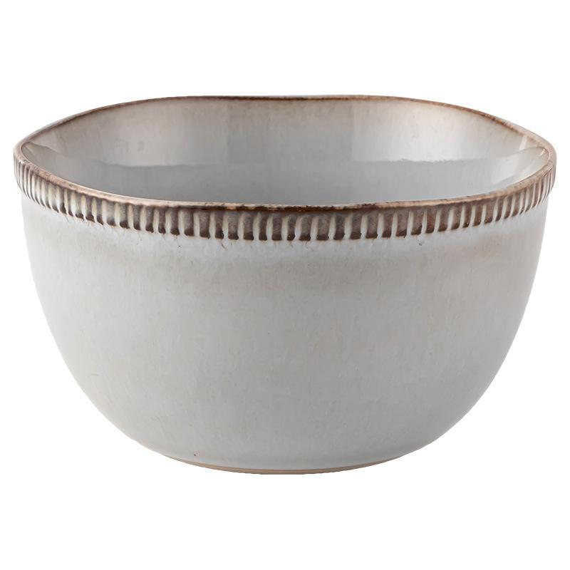 Rice Bowl Japanese Kiln Ceramic Bowl Household Rice Bowl Retro Style Tableware Bowl Small Bowl Fruit Bowl Salad Bowl