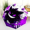 Fantasia di Gengar viola, ombrello pieghevole automatico, design portatile e pieghevole, 8 stecche, un regalo di Natale o di compleanno.